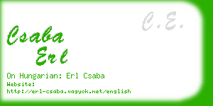 csaba erl business card